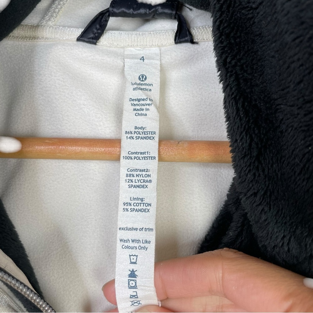 Lululemon Uba Hoodie Special Edition Sz 4 POLAR CREAM Coat Jacket Removable Trim - Picture 8 of 16